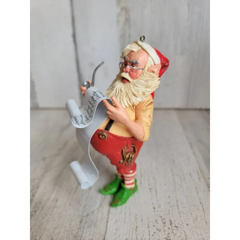 Hallmark 1980 checking it twice Santa Claus‎ vintage ornament Xmas